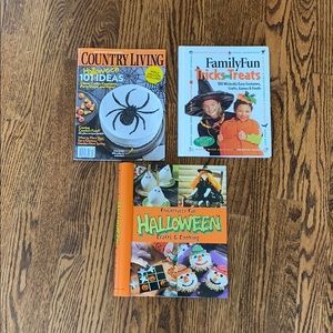 Lot of 3 Halloween books, craft ideas, party, food